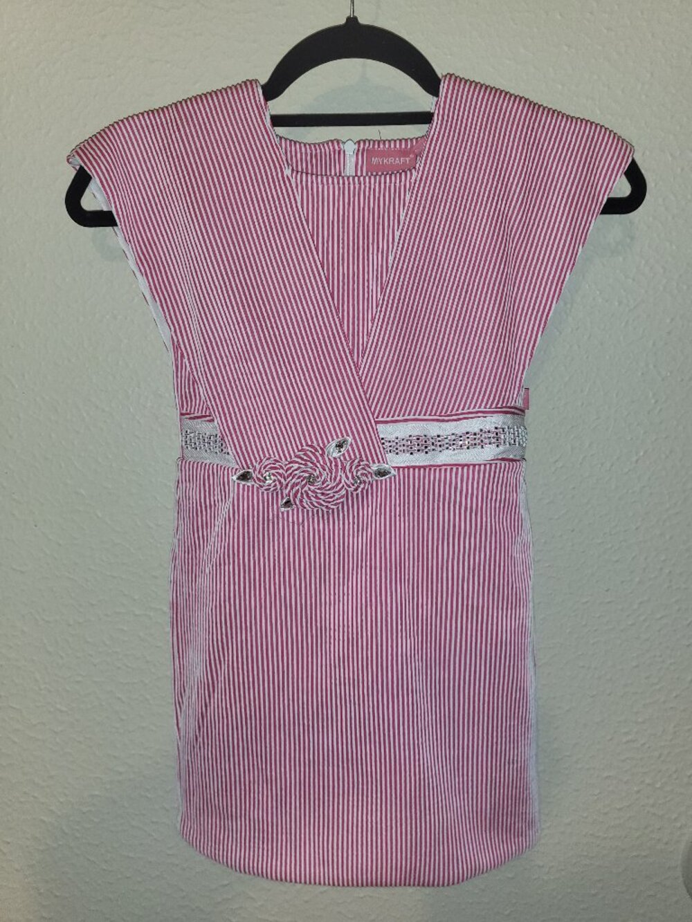 NWOT- Girl's Red & White Sleeveless Dress